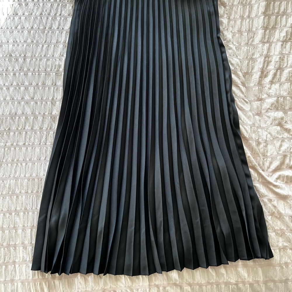 J. Crew Black Pleated Maxi Skirt
